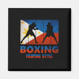 Philippine Vintage Style Boxing Great Filipino Box Magnet