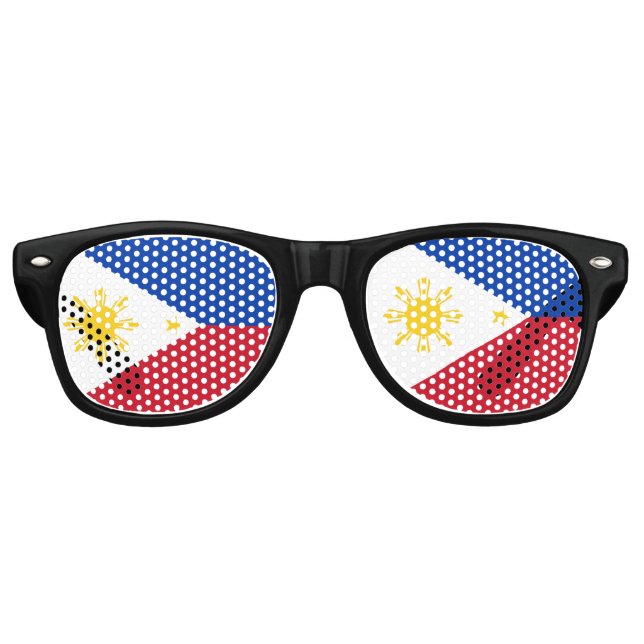 Philippines Adult Retro Party Shades, Black Retro Sunglasses (Front)