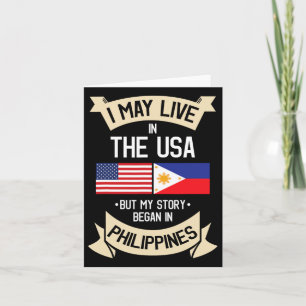 Philippines American Flag Usa Filipino Roots Gifts Card