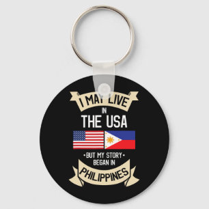 Philippines American Flag Usa Filipino Roots Gifts Key Ring