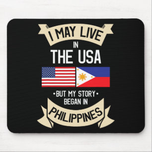 Philippines American Flag Usa Filipino Roots Gifts Mouse Mat