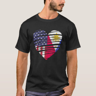 Philippines American Grown Heart USA Patriot Herit T-Shirt