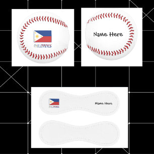 Philippines and Filipino Flag and Your Name Baseball
