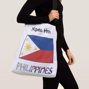 Philippines and Filipino Flag and Your Name Crossbody Bag
