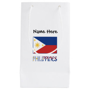 Philippines and Filipino Flag and Your Name Small Gift Bag