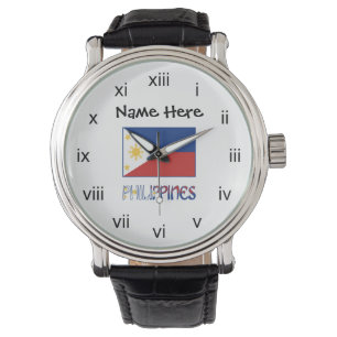 Philippines and Filipino Flag and Your Name Watch