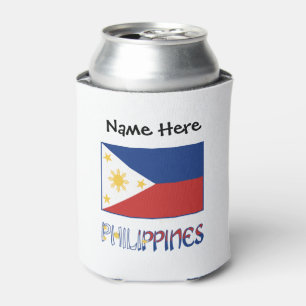 Philippines and Filipino Flag Personalised  Can Cooler