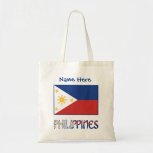 Philippines and Filipino Flag Personalised  Tote Bag