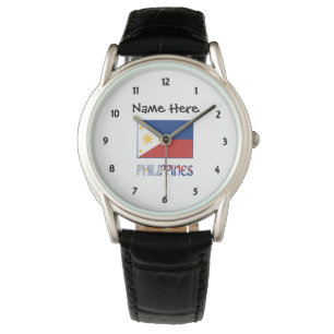 Philippines and Filipino Flag Personalised  Watch
