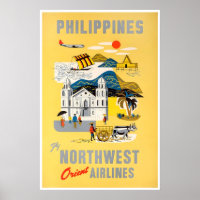 Philippines Art Filipino Print Northwest Airlines