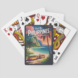 Philippines Beach Illustration Travel Art Vintage Playing Cards
