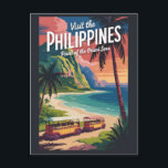 Philippines Beach Illustration Travel Art Vintage Postcard<br><div class="desc">Philippines retro vector travel design. The Philippines is a tropical Southeast Asian archipelago known for its crystal-clear waters,  white-sand beaches,  and vibrant island culture. With over 7, 000 islands,  it offers stunning landscapes,  world-class diving,  and warm hospitality.</div>