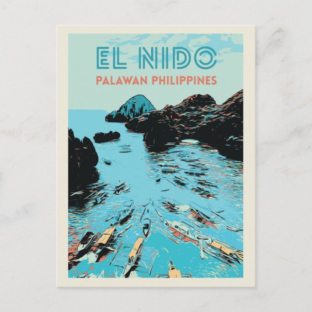 Philippines, boats in wonderful El Nido, Palawan Postcard (Front)