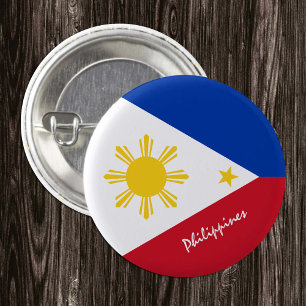 Philippines button, patriotic Philippine Flag 3 Cm Round Badge