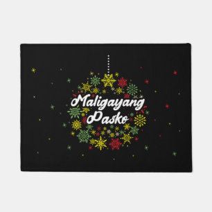Philippines Christmas Maligayang Pasko Snowflakes Doormat