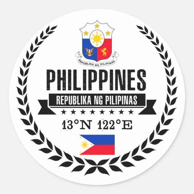 Philippines Classic Round Sticker (Front)