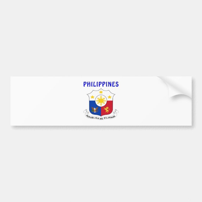 PHILIPPINES Coat Of Arms Bumper Sticker (Front)