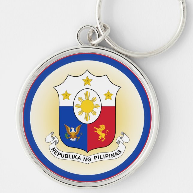 Philippines Coat of Arms Circle Shape Key Ring (Front)