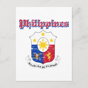 Philippines coat of arms designs postcard