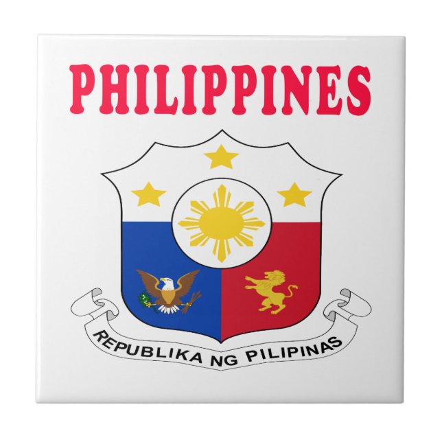 Philippines Coat Of Arms Designs Tile (Front)