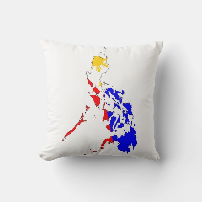 philippines country flag map shape silhouette cushion (Front)