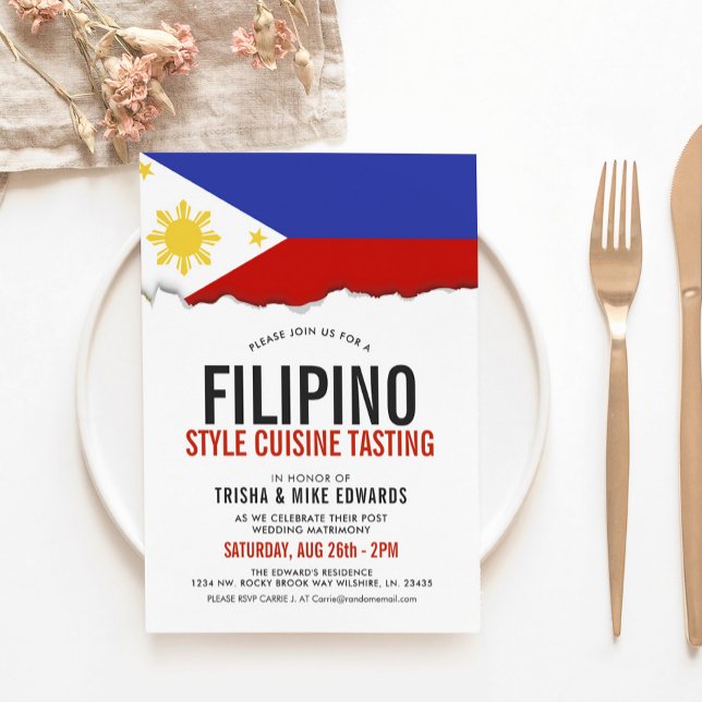 Philippines Cuisine | Party Flag White Invite (Creator Uploaded)
