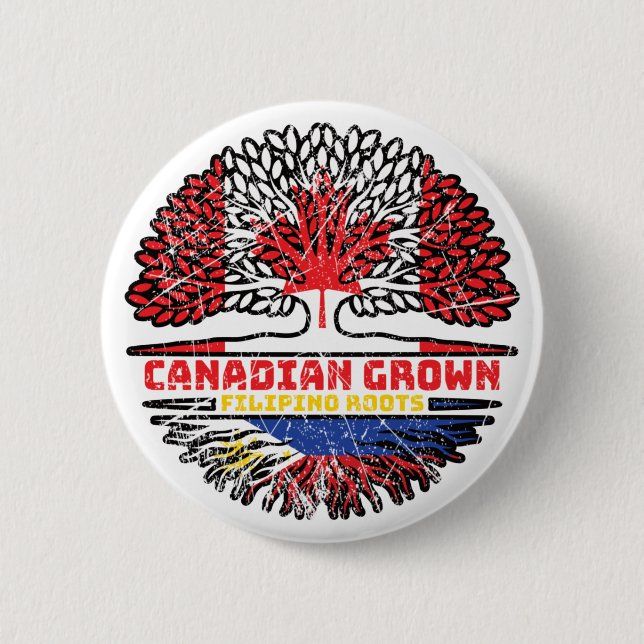 Philippines Filipino Canadian Canada Tree Roots Fl 6 Cm Round Badge (Front)