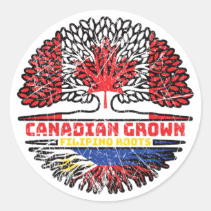 Philippines Filipino Canadian Canada Tree Roots Fl Classic Round Sticker