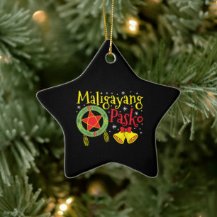 Philippines Filipino Christmas Maligayang Pasko Ceramic Tree Decoration