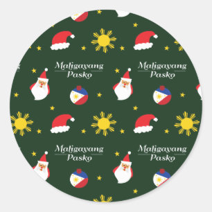 Philippines Filipino Christmas Maligayang Pasko Classic Round Sticker