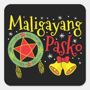 Philippines Filipino Christmas Maligayang Pasko Square Sticker