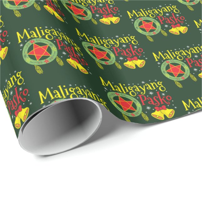 Philippines Filipino Christmas Maligayang Pasko Wrapping Paper (Roll Corner)