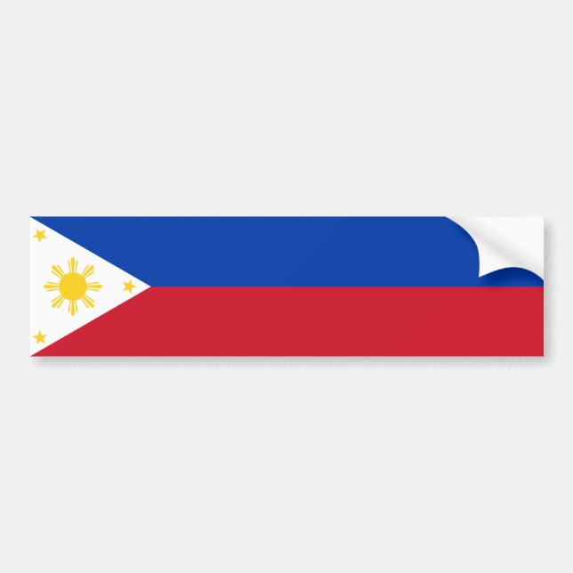 Philippines/Filipino Flag Bumper Sticker (Front)