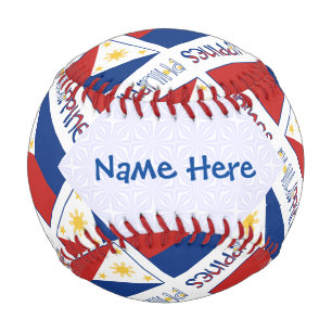 Philippines Filipino Flag Tiled Blue Personalised Baseball