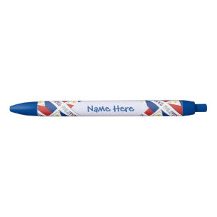 Philippines Filipino Flag Tiled Blue Personalised  Black Ink Pen