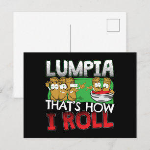 Philippines Filipino Lumpia Food Cartoon Postcard