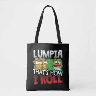 Philippines Filipino Lumpia Food Cartoon Tote Bag
