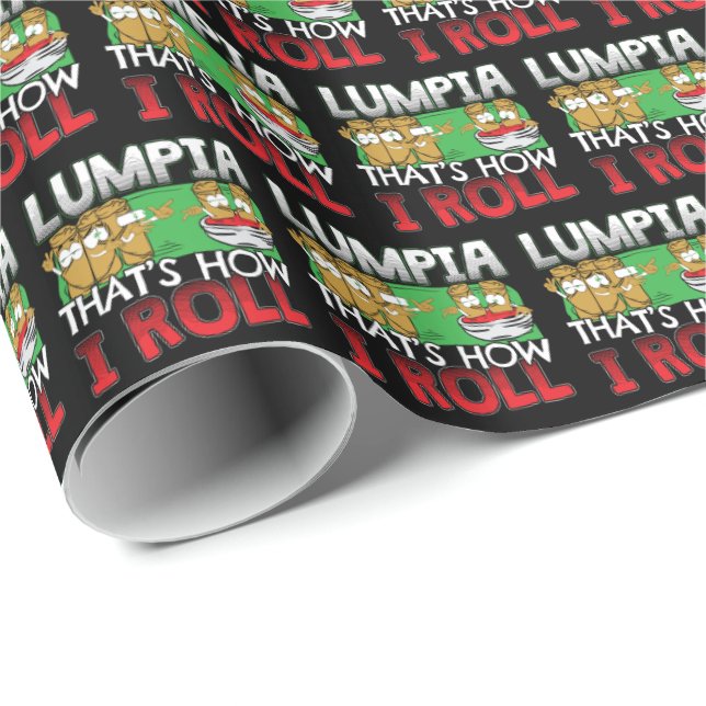 Philippines Filipino Lumpia Food Cartoon Wrapping Paper (Roll Corner)