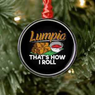 Philippines Filipino Lumpia Food Quote Metal Tree Decoration