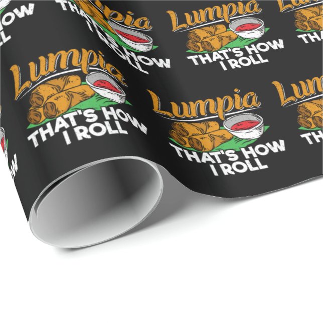 Philippines Filipino Lumpia Food Quote Wrapping Paper (Roll Corner)