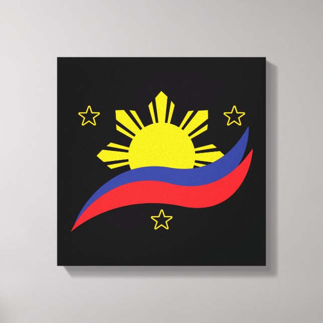 Philippines Filipino Pinoy Flag Canvas Print (Front)