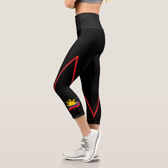 Philippines Filipino Pinoy Flag Capri Leggings (Left)