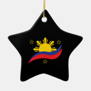 Philippines Filipino Pinoy Flag Ceramic Tree Decoration