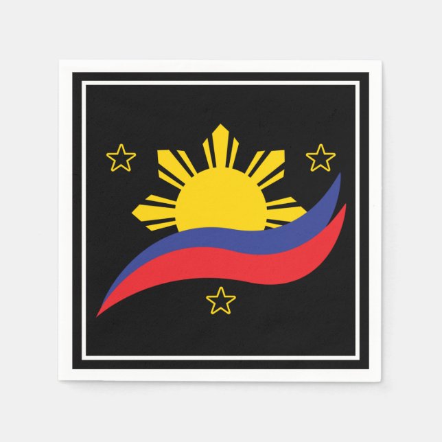 Philippines Filipino Pinoy Flag Napkin (Front)