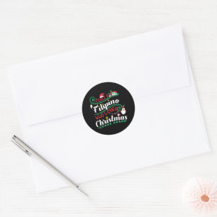 Philippines - Filipino Who Loves Christmas Classic Round Sticker