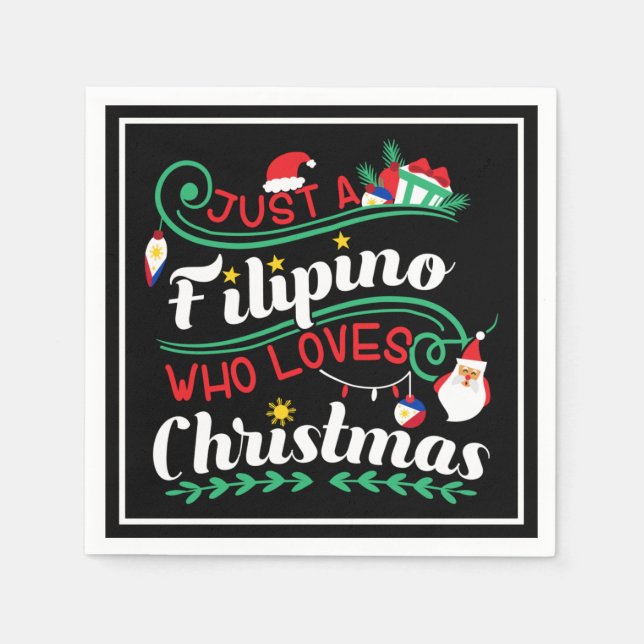 Philippines - Filipino Who Loves Christmas Napkin (Front)