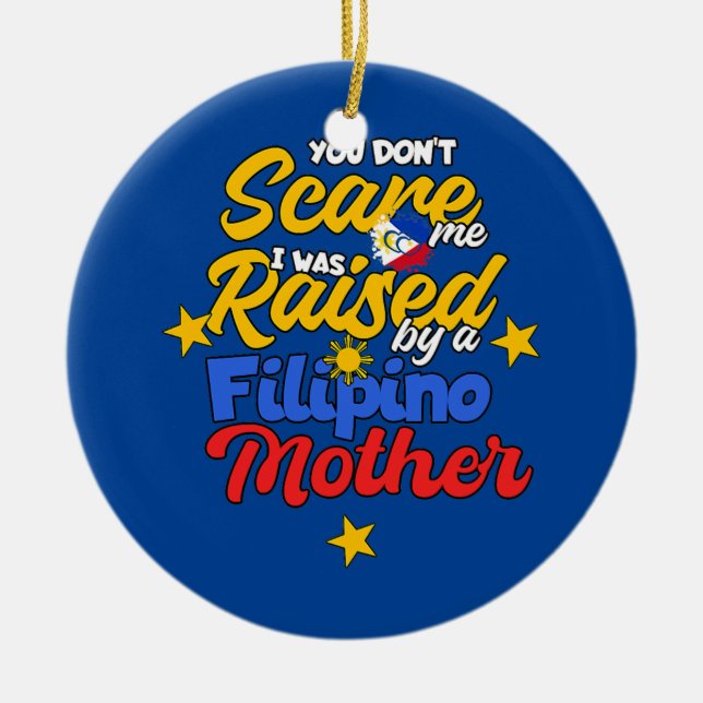 Philippines Filipino Woman Filipina Kid Mother No Ceramic Tree Decoration (Front)