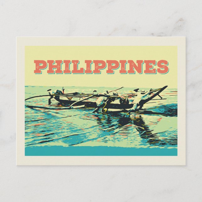 Philippines, fishing scene in Visayas islands Postcard (Front)