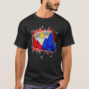 Philippines Fist Boxing Fan With Filipino Flag Sty T-Shirt