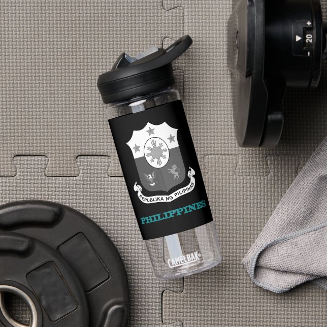 Philippines Fitness, Philippine coat of arms /flag Water Bottle (Gym)